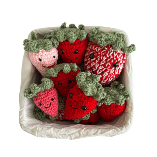 Crochet strawberry plush