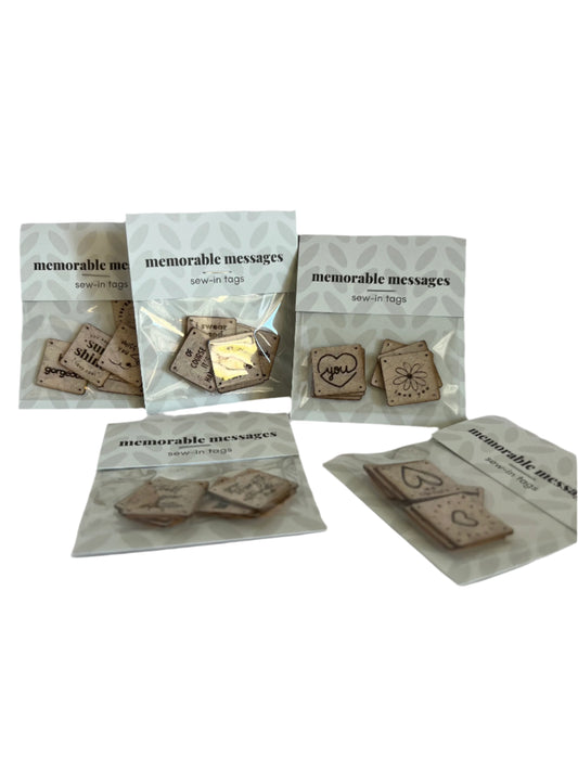 Memorable messages sew in tags