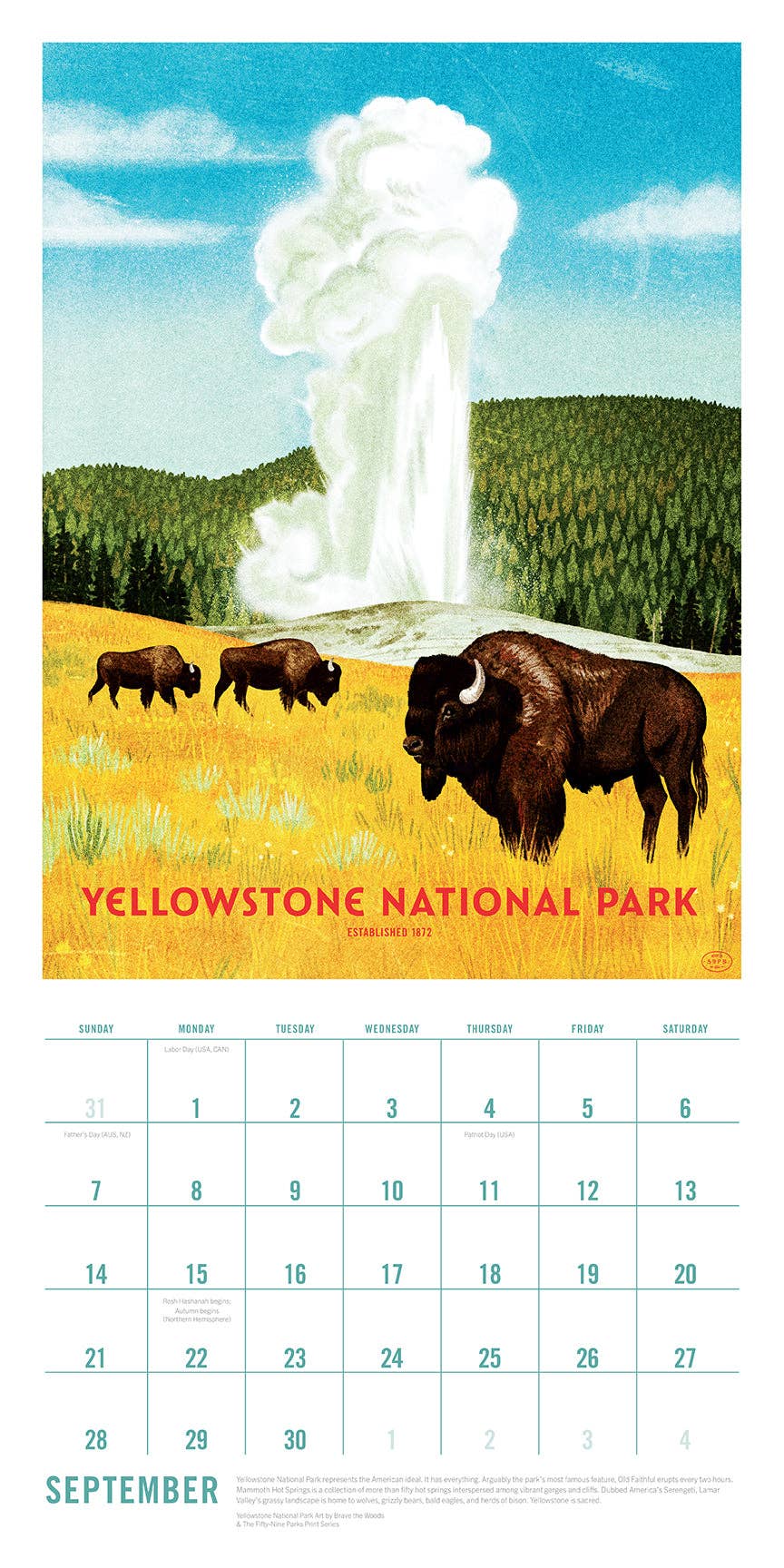 "The Art of the National Parks" Wall Calendar - 2025