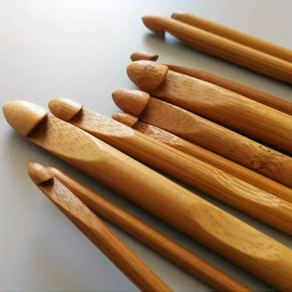 12-Piece Bamboo Crochet Hooks Set