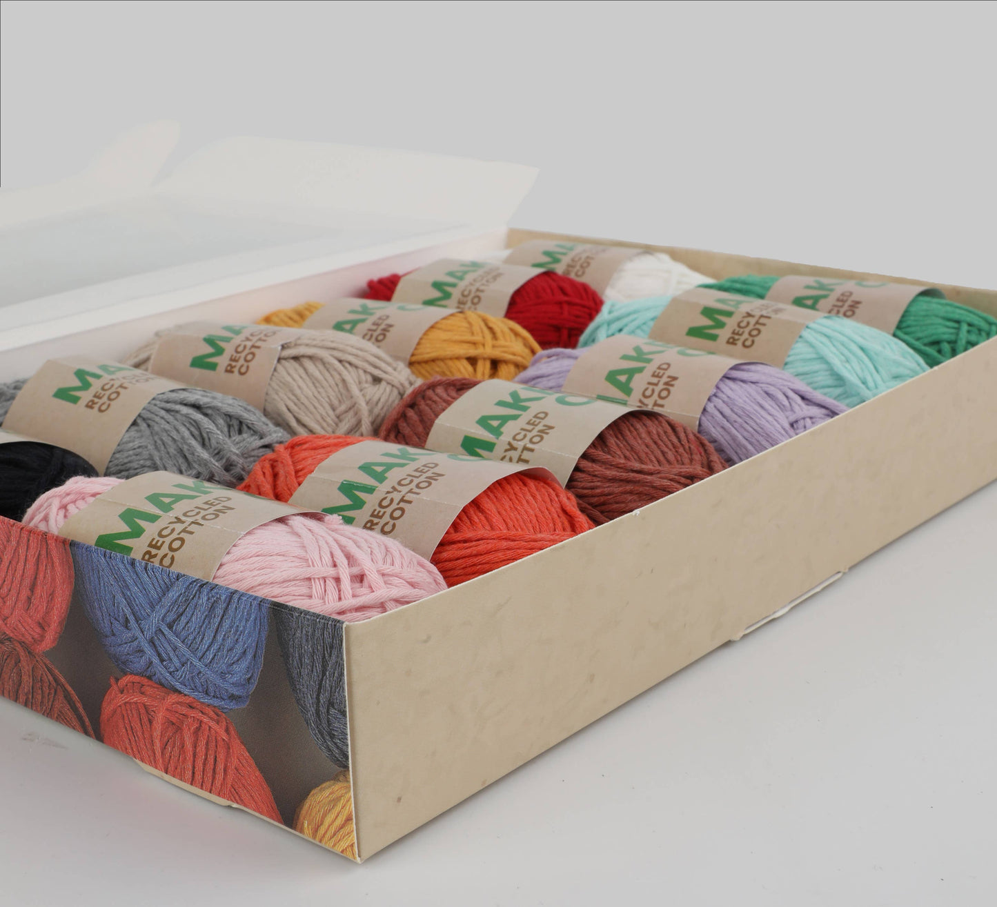 12-Pack Recycled Cotton Yarn (25g)