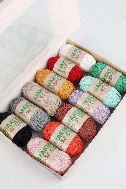 12-Pack Recycled Cotton Yarn (25g)